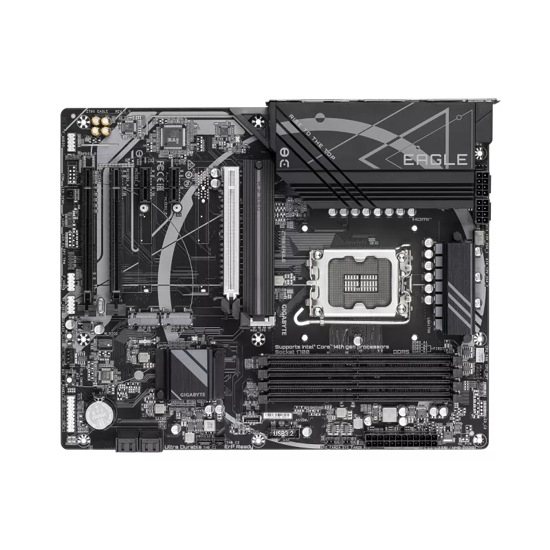 GIGABYTE Z790 EAGLE emaplaat – toetab 14. põlvkonna Intel Core protsessoreid, 12+1+1 faasi VRM, kuni 7600MHz DDR5 (OC), 3xPCIe 4.0 M.2, 2,5GbE LAN, USB 3.2 Gen 2