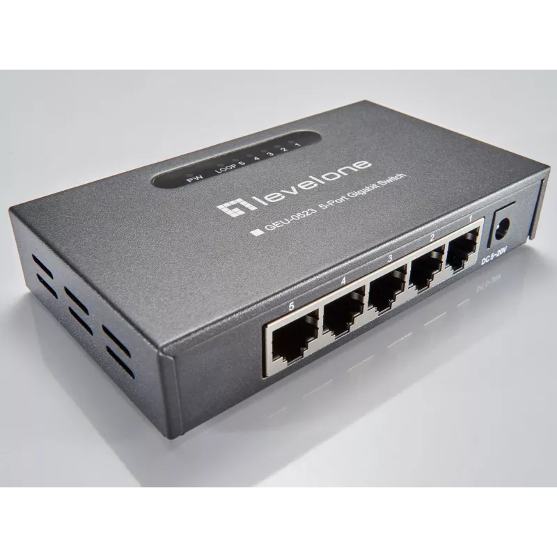 LevelOne GEU-0523 võrgulüliti Haldamata Gigabit Ethernet (10/100/1000) Must