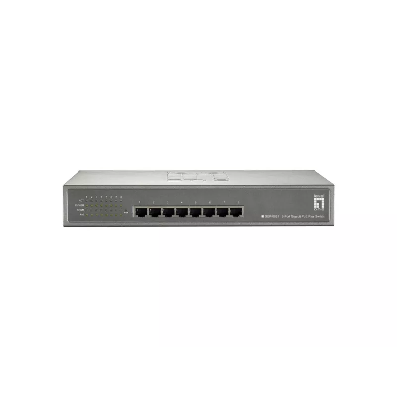 LevelOne 8-pordine Gigabit PoE-lüliti, 802.3at/af PoE, 123,2 W