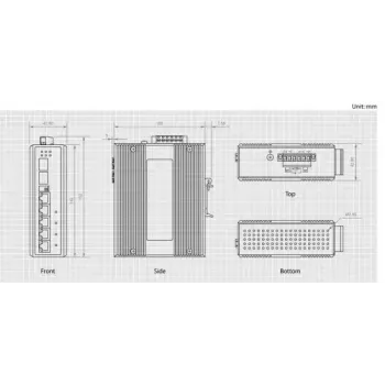 LevelOne 6-pordiline Gigabit-tööstuskommutaator, 1 x SFP, 1 x SFP/RJ45 Combo, -40°C kuni 75°C, DIN-liist
