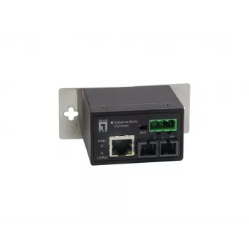 LevelOne RJ45-SC Fast Ethernet tööstuslik meediamuundur, ühemoodiline kiud, 30 km, -40 °C kuni 75 °C