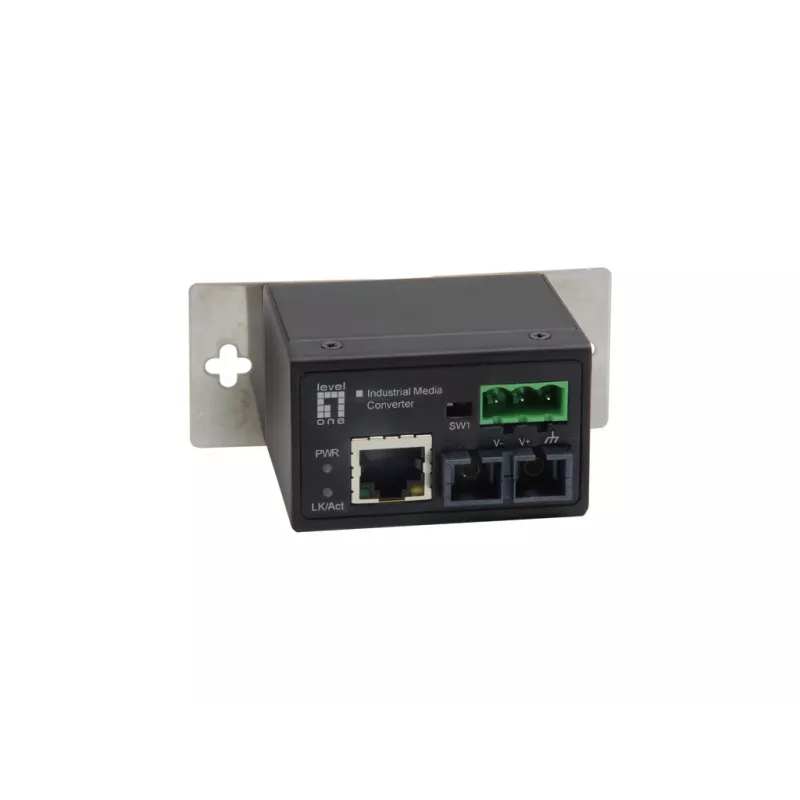 LevelOne RJ45-SC Fast Ethernet tööstuslik meediamuundur, ühemoodiline kiud, 30 km, -40 °C kuni 75 °C