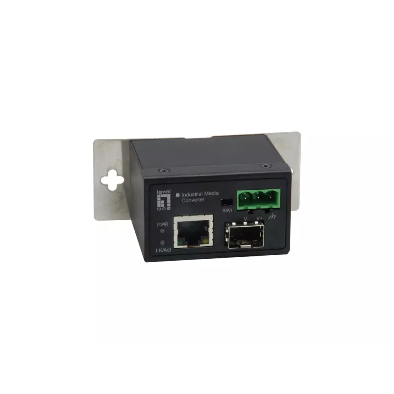 LevelOne RJ45–SFP kiire Etherneti tööstuslik meediumimuundur, −40 °C kuni 75 °C