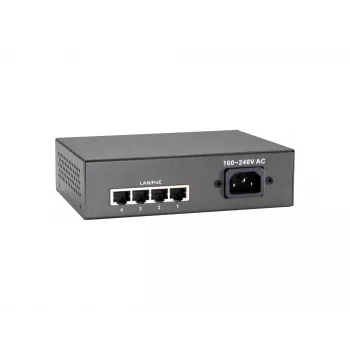 LevelOne 5-pordiline Fast Ethernet PoE-lüliti, 802.3at/af PoE, 4 PoE väljundit, 65 W