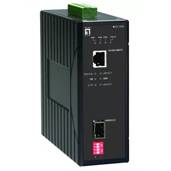 LevelOne RJ45-SFP Gigabit Industrial Media Converter, -40 °C kuni 75 °C