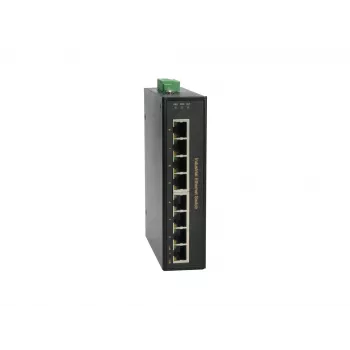LevelOne 8-pordiline kiire Ethernet PoE tööstuslik lüliti, 4 PoE väljundit, 802.3at/af PoE, 126 W, -40 °C kuni 75 °C