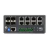 LevelOne TURING 12-Port L3 Lite hallatav gigabit-tööstuslüliti, 4 x SFP, DIN-liistule, -40 °C kuni 75 °C