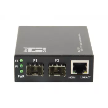 LevelOne RJ45-SFP Gigabit meediakonverteri lüliti, 2 x SFP, 1 x RJ45