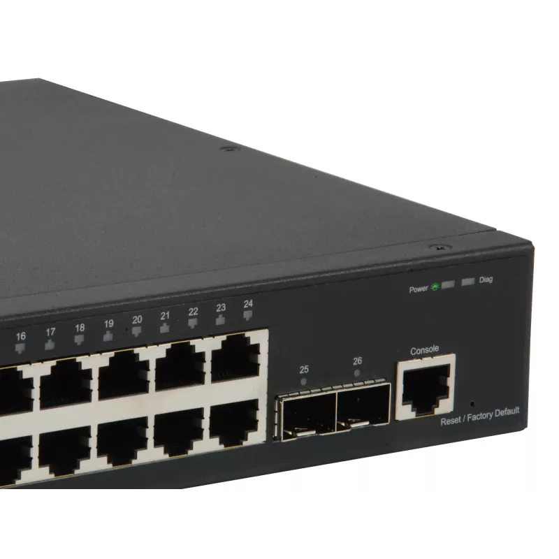 LevelOne KILBY 26-pordiline L2 hallatav gigabitine lüliti, 2 x 10GbE SFP+