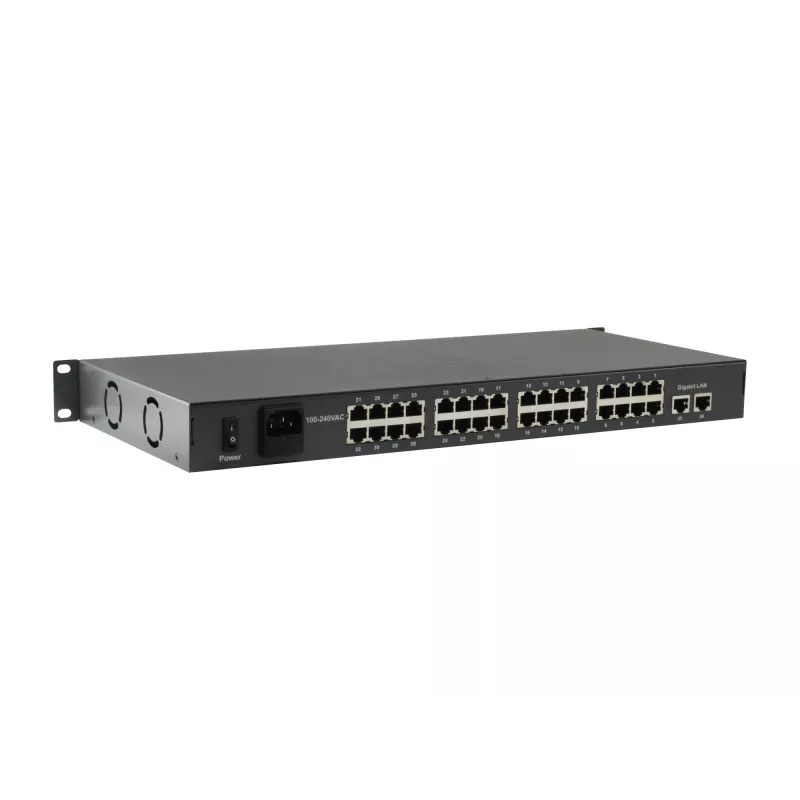 LevelOne 34-pordiline kiire Etherneti PoE-lüliti, 802.3at/af PoE, 32 PoE-väljundit, 2 x Gigabit RJ45, 380W