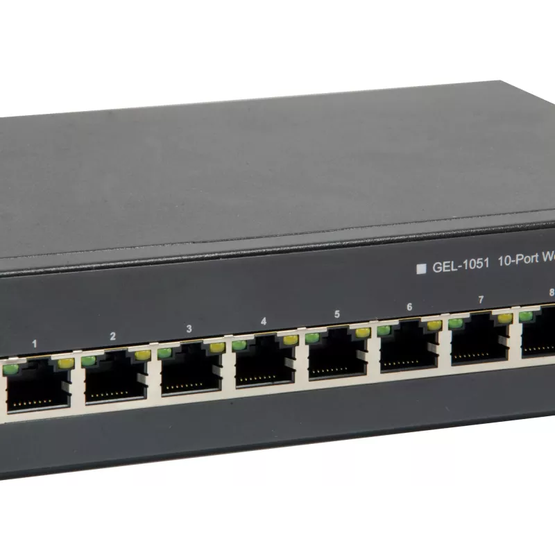 LevelOne 10-Port Web Smart Gigabit PoE Switch, 8 PoE Outputs, 2 x Gigabit SFP, 70W