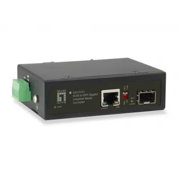 LevelOne RJ45-SFP Gigabit tööstuslik meediakonverter, 1 PoE väljundiga