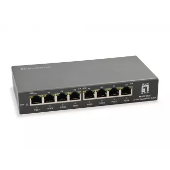 LevelOne 8-pordiline Gigabit PoE lüliti, 802.3at/af PoE, 120W