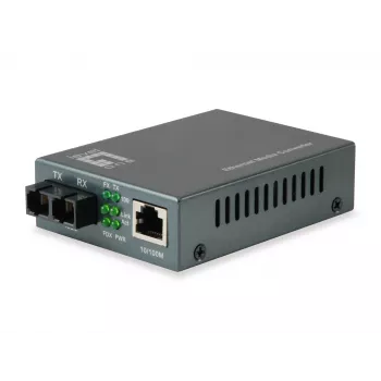 LevelOne RJ45 SC-le kiire Ethernet-meediumimuundur, ühemoodiline kiud, 1310 nm, 20 km