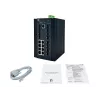 LevelOne 20-pordiline L2 Plus hallatav tööstuslik kommutaator, 8 x 1 GbE RJ45, 8 x 1 GbE SFP, 4 x 1/2,5 GbE SFP, DIN-liist, -40 °C kuni 80 °C
