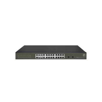 LevelOne Hilbert 26-pordiline Gigabit nutikas lihtlüliti, 24 x Gigabit RJ45, 2 x Gigabit SFP