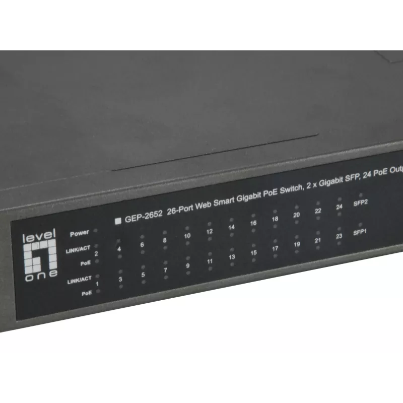 LevelOne GEP-2652 võrgulüliti hallatav L2 Gigabit Ethernet (10/100/1000) Power over Ethernet (PoE) Hall