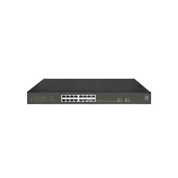 LevelOne Hilbert 18-pordine Gigabit PoE Smart Lite lüliti, 16 PoE väljundit, 2 x Gigabit SFP, 802.3at/af PoE, 230 W PoE eelarve