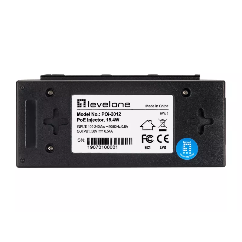 LevelOne POI-2012 PoE adapter Fast Ethernet 52 V