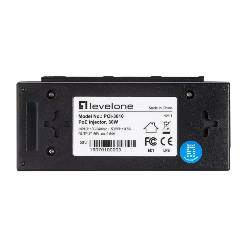 LevelOne POI-3010 PoE-adapter kiire Etherneti, Gigabit Etherneti jaoks 52 V