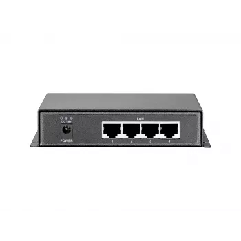 LevelOne 5-pordine Gigabit PoE kommutaator, 61,6 W, 802.3af PoE, 4 PoE väljundit, toiteadapter kaasas