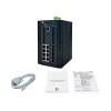 LevelOne 20-pordiline L2 Plus hallatav tööstuslik kommutaator, 8 x 1GbE RJ45, 8 x 1GbE SFP, 4 x 1/2.5/10GbE SFP+, DIN-liist, -40 °C kuni 80 °C
