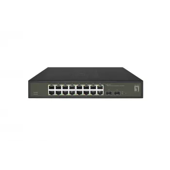 LevelOne Hilbert 18-pordine gigabit nutikas lite-lüliti, 16 x gigabit RJ45, 2 x gigabit SFP