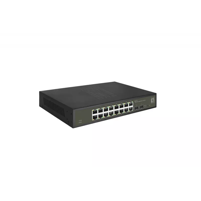 LevelOne Hilbert 18-pordine gigabit nutikas lite-lüliti, 16 x gigabit RJ45, 2 x gigabit SFP