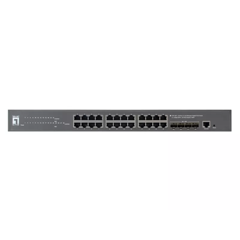 LevelOne GTP-2871 võrgukommutaator hallatav L3 Gigabit Ethernet (10/100/1000) Power over Ethernet (PoE) Hall