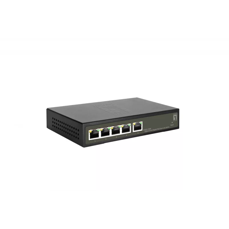 LevelOne Hilbert 5-pordine Gigabit PoE nutikas lite-lüliti, 802.3at/af PoE, 4 PoE-väljundit, 60 W PoE-toitekogum