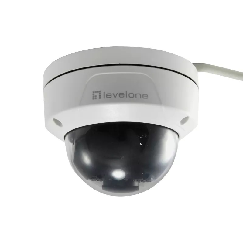 LevelOne GEMINI fikseeritud kupliga IP-võrgukaamera, 2-megapiksline, H.265, vandaalikindel, 802.3af PoE, sise-/välistingimustesse