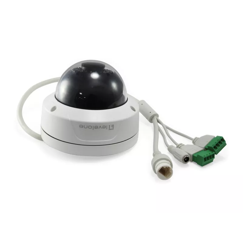 LevelOne GEMINI fikseeritud kupliga IP-võrgukaamera, 2-megapiksline, H.265, vandaalikindel, 802.3af PoE, sise-/välistingimustesse