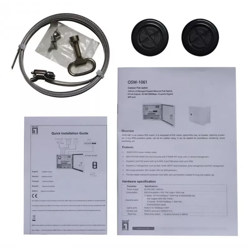 LevelOne OSW-1061 võrgukommutaator hallatav L2 2.5G Ethernet (100/1000/2500) Power over Ethernet (PoE) must