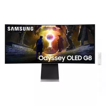 Samsung G85SD arvutimonitor 86,4 cm (34 tolli) 3440 x 1440 pikslit UltraWide Quad HD OLED hõbedane