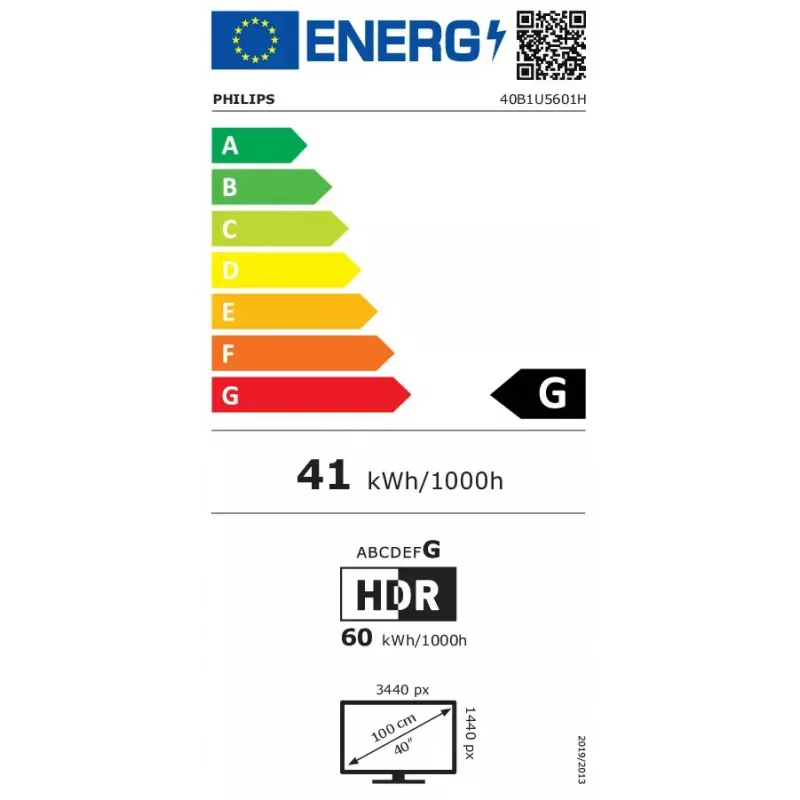 Philips 5000 seeria 40B1U5601H/00 arvutimonitor 101,6 cm (40 tolli) 3440 x 1440 pikslit Wide Quad HD LCD must