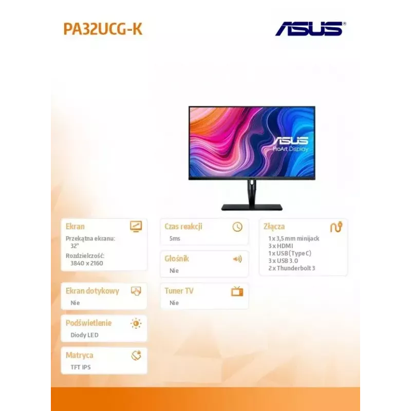 ASUS ProArt PA32UCG-K arvutimonitor 81,3 cm (32 tolli) 3840 x 2160 pikslit 4K Ultra HD LED must