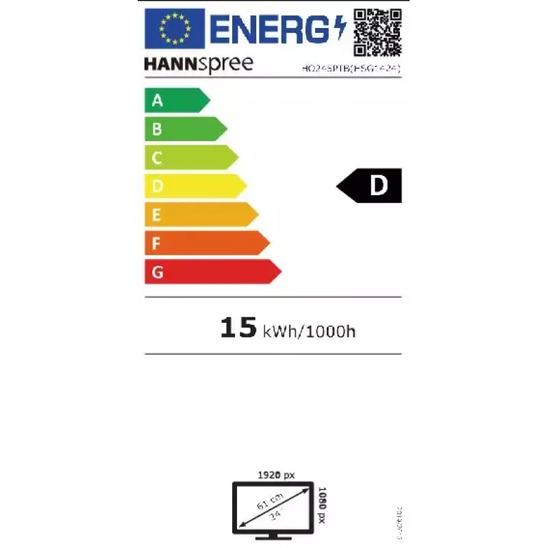 Hannspree HO 245 PTB arvutimonitor 60,5 cm (23,8 tolli) 1920 x 1080 pikslit Full HD LED puuteekraaniga must