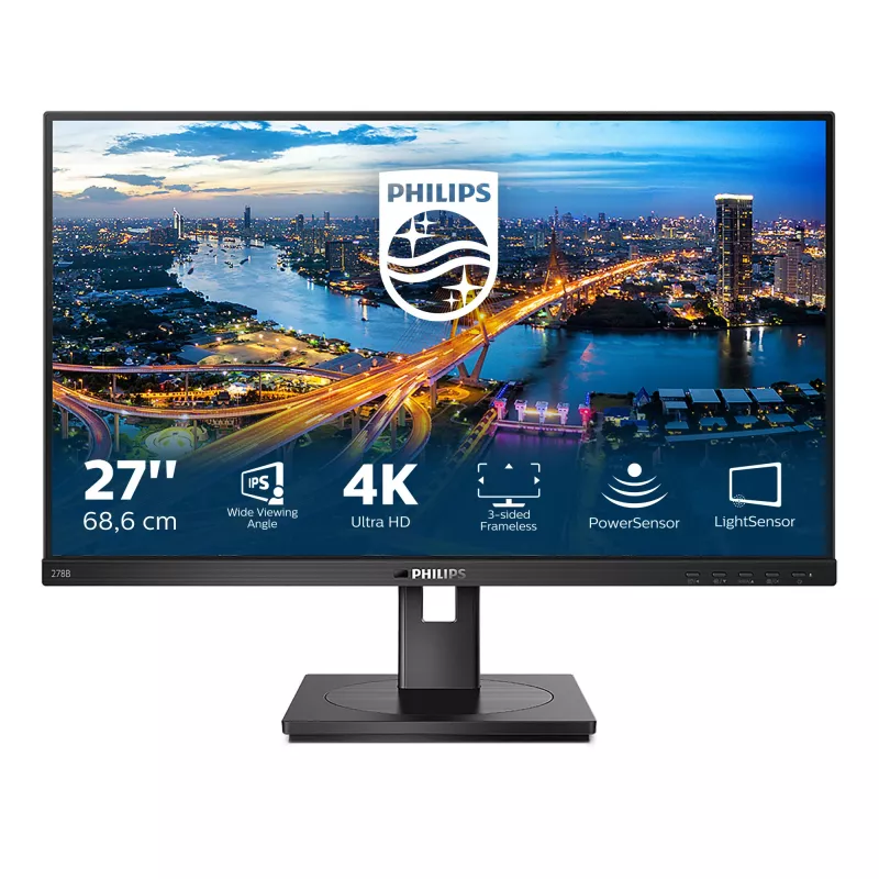 Philips B Line 278B1/00 arvutimonitor 68,6 cm (27 tolli) 3840 x 2160 pikslit 4K Ultra HD LED must