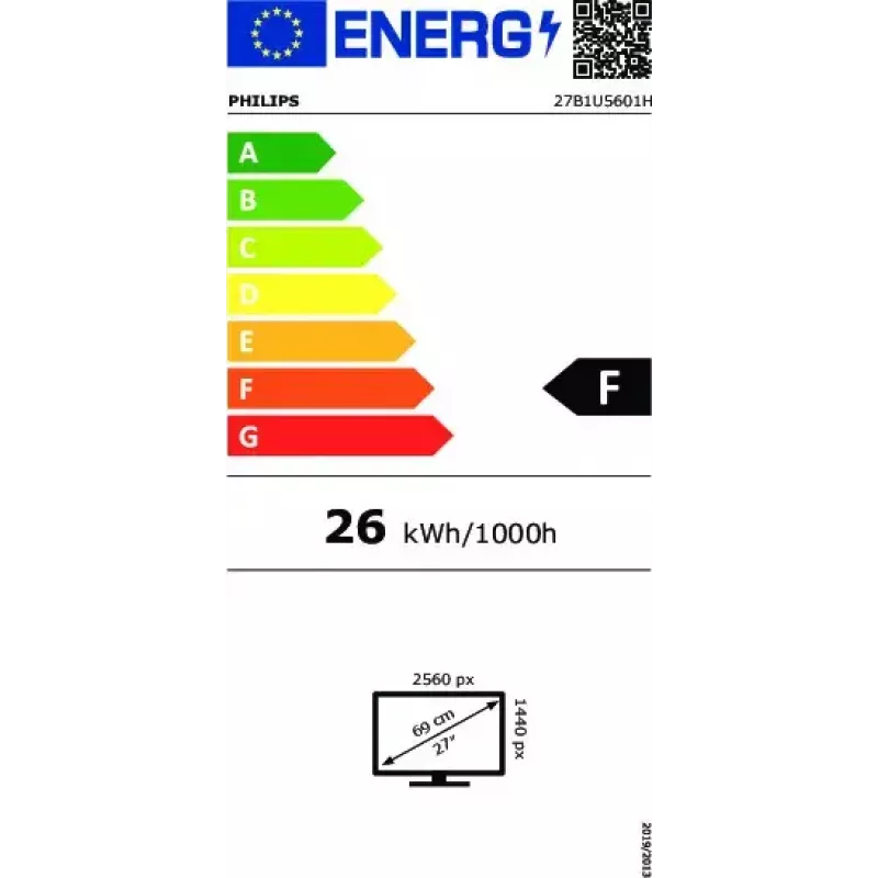 Philips 5000 seeria 27B1U5601H/00 arvutimonitor 68,6 cm (27 tolli) 2560 x 1440 pikslit Quad HD LCD must