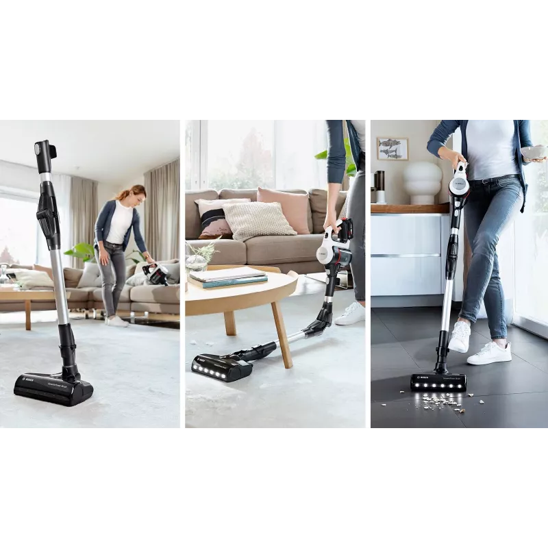Bosch BSS711W ridavakum/elektrihari Aku Kuiv Kotita 0,3 L Must, Hõbedane, Valge