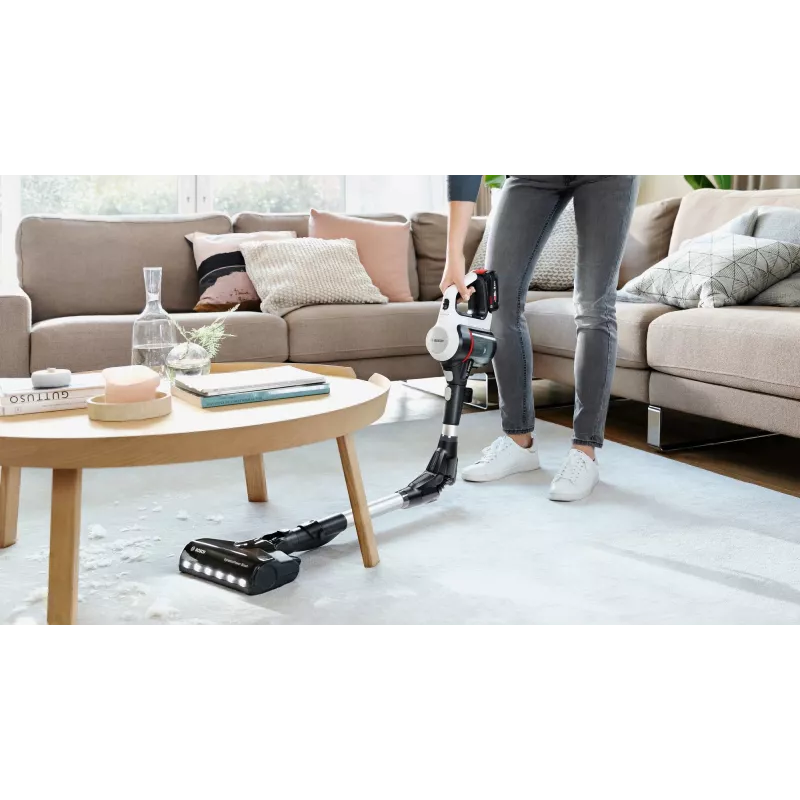 Bosch BSS711W ridavakum/elektrihari Aku Kuiv Kotita 0,3 L Must, Hõbedane, Valge
