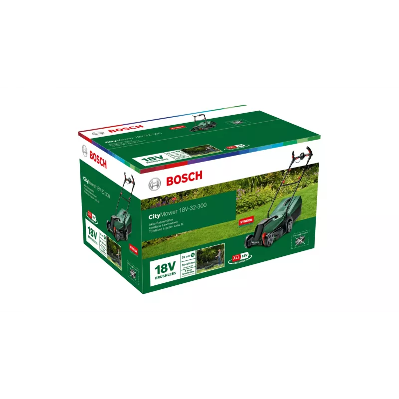 Bosch City Mower 18V-32 tõukemuru niiduk aku Must, Roheline