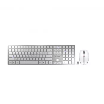 CHERRY DW 9100 õhuke klaviatuur koos hiirega Universaalne RF traadita + Bluetooth QWERTY USA inglise keel Hõbedane