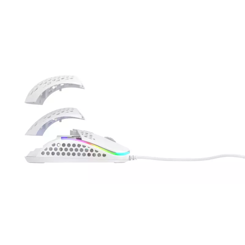 XTRFY M42 mõlemakäeline mängurihiir — optiline sensor, 16 000 DPI, USB Type-A, valge, RGB