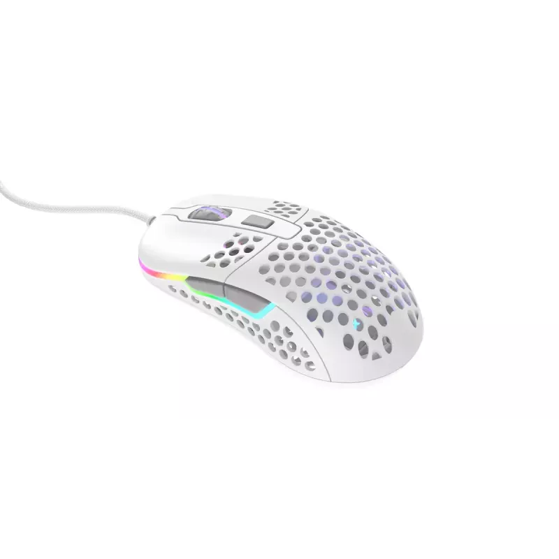 XTRFY M42 mõlemakäeline mängurihiir — optiline sensor, 16 000 DPI, USB Type-A, valge, RGB