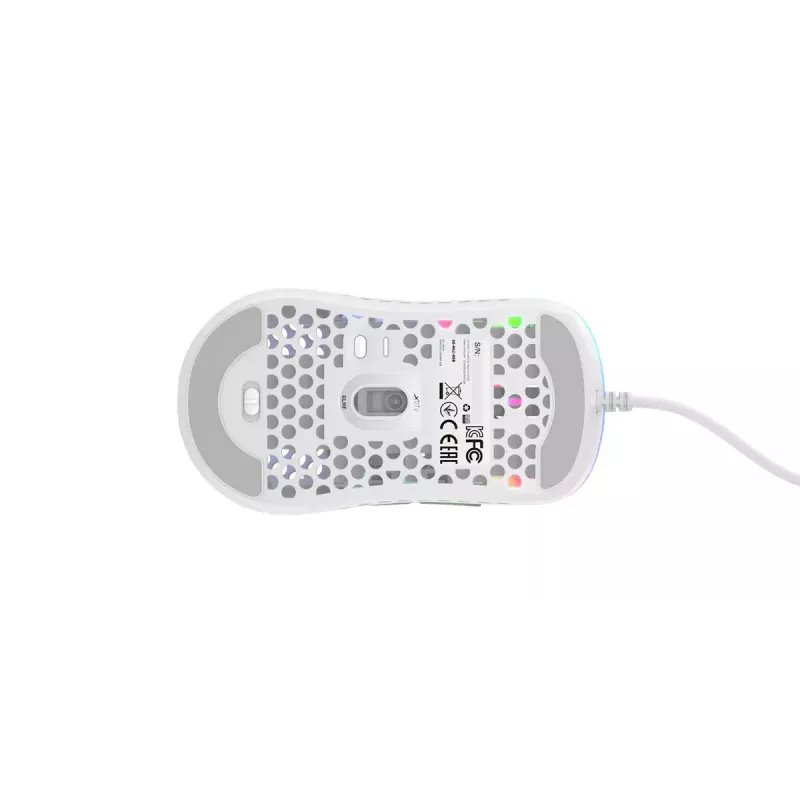 XTRFY M42 mõlemakäeline mängurihiir — optiline sensor, 16 000 DPI, USB Type-A, valge, RGB