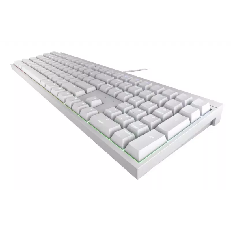 Juhtmega mehaaniline mänguriklaviatuur Cherry MX 2.0S — Täissuuruses (100%), QWERTZ saksa paigutus, RGB taustvalgustus, USB, valge
