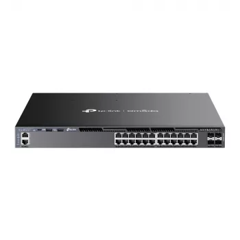 TP-Link Omada 24-pordine Gigabit Stackitav L3 hallatav PoE+ lüliti 4 10G pesaga