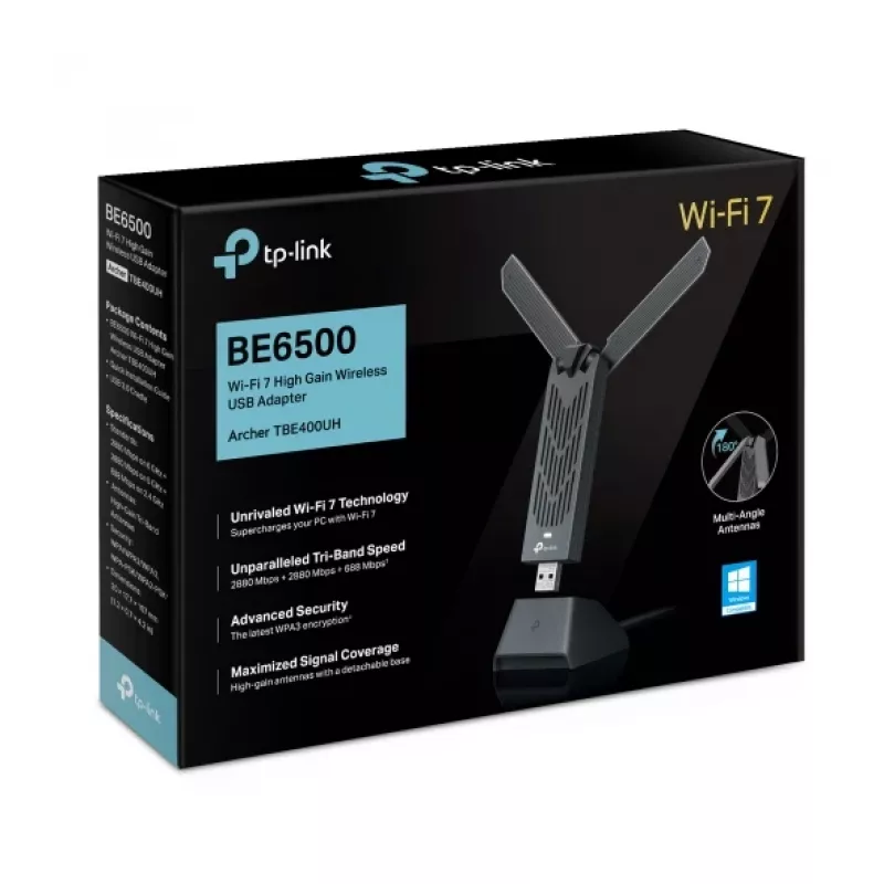 Traadita ruuter TP-Link BE6500 2882 Mbit/s Wi-Fi 7 kolmeribaline