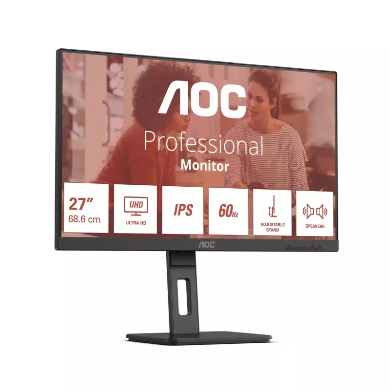 AOC E3 U27E3UF arvutikuvar 68,6 cm (27 tolli) 3840 x 2160 pikslit 4K Ultra HD LED must